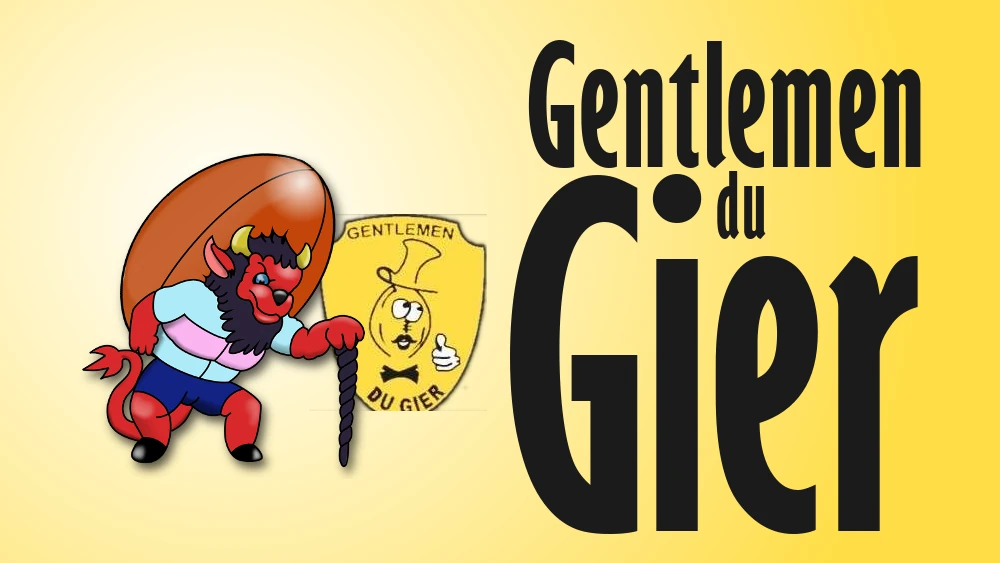 Vue du logo du club de rugby de Rive de Gier et de celui des Devil Oldies