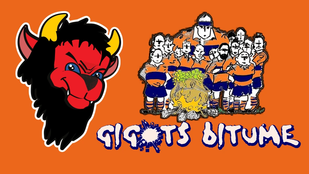 Vue du logo du club de rugby de Genas et de celui des Devil Oldies