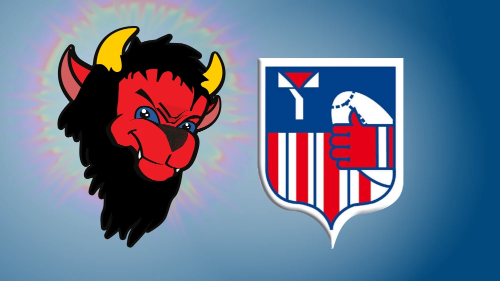 Vue du logo du club de rugby de Roche la Molière et de celui des Devil Oldies